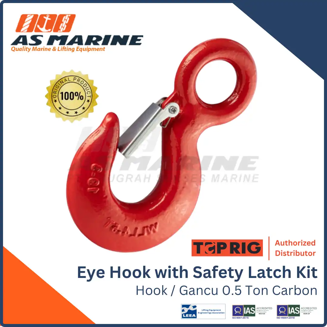 Toprig Hook Eye / Kait / Gancu with Safety Latch Kit 0.5 Ton Carbon